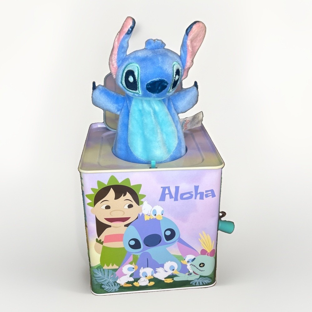 Disney Baby Stitch Jack In The Box Musical Toy Kids Preferred RARE Mint‎